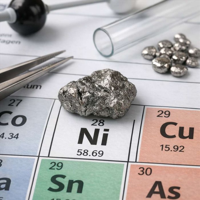 Nickel dans le tableau périodique : symbole, numéro et propriétés clés
