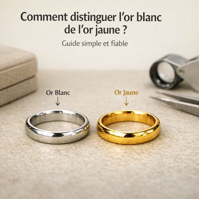 Comment distinguer l’or blanc de l’or jaune ? Guide simple et fiable