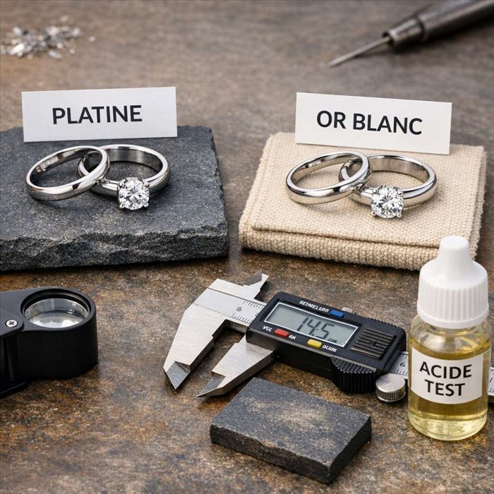 Platine ou or blanc : comment les distinguer facilement ?