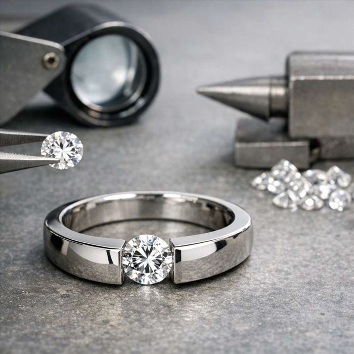 Sertissage tension en joaillerie : guide complet, avantages et limites